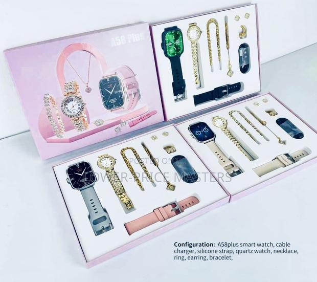 A58 Plus Smartwatch With Golden Jewellery (2 Watches) · Photo 2