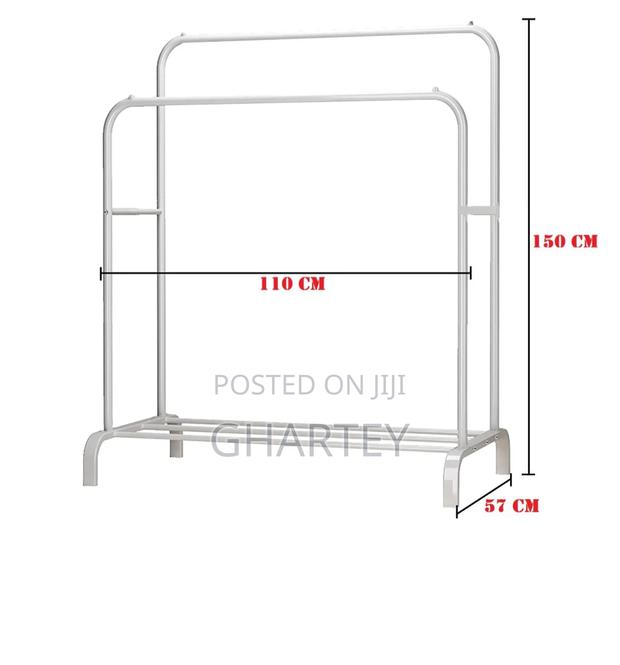 Portable Clothes Hanging Rack, Bottom Shelves · Photo 3