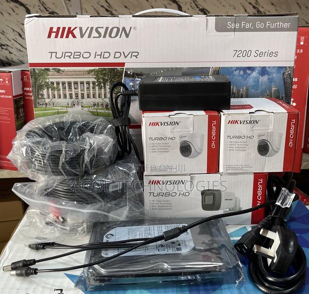 Hikvision 3ch Kit CCTV Surveillance Camera With 500gh HDD 2m · Photo 1
