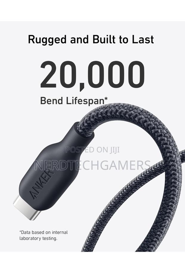 Anker USB C to C Cable (240W, 3 Ft), Bio-Braided Fast Charge · Photo 5