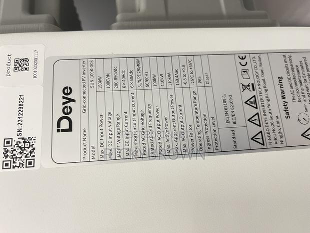 100,000watts ( 100kw )DEYE GRID TIE (String) INVERTER · Photo 1