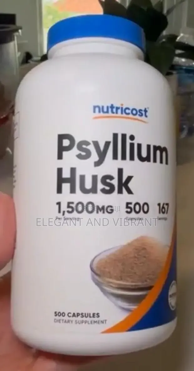 Psyllium Husk 1500mg, 500 Capsules, Gluten Free, GMO-Free · Photo 1