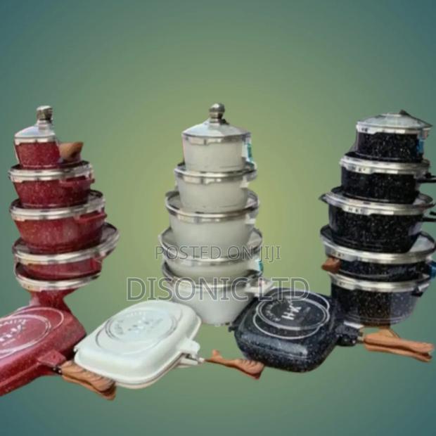 6 Pieces Set Nonstick Cookware or Saucepans With Grill Pan · Photo 1