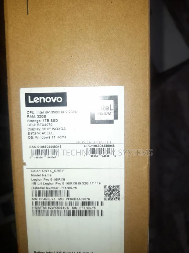 New Laptop Lenovo Legion 5 32GB Intel Core I9 SSD 1T · Photo 1