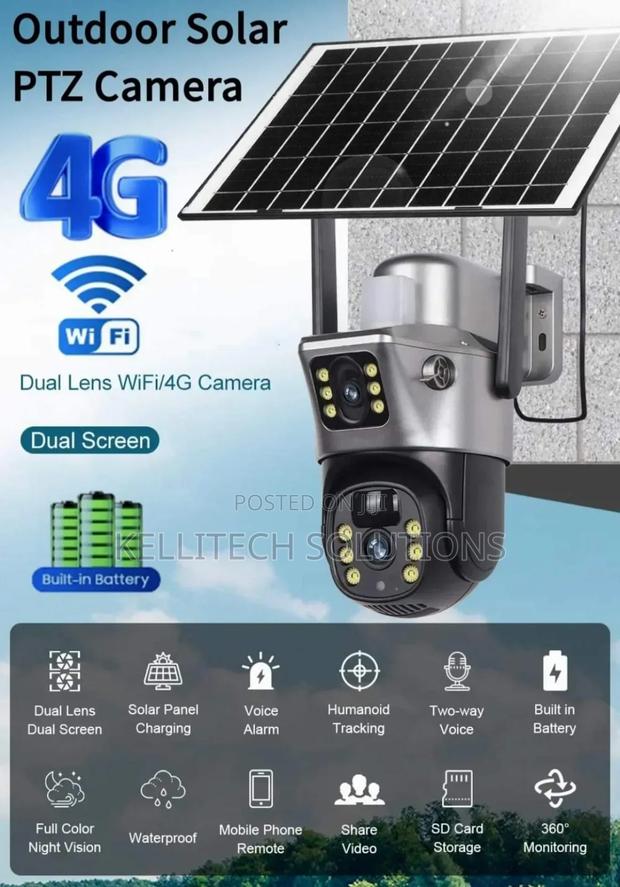 Dual Lens 4g Solar Powered 12mp CCTV Camera, Eseecloud App · Photo 2