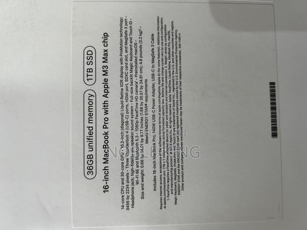 New Apple MacBook Pro 2023 M3 Max 16-Inch 36GB Apple M3 Max SSD 1T · Photo 3