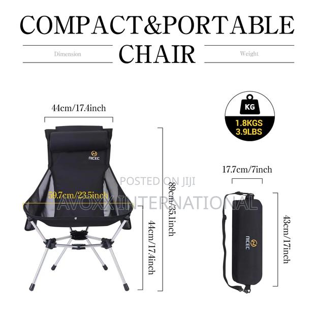 Nice C Ultralight High Back Folding Camping Chair, 2 Pieces · Photo 3