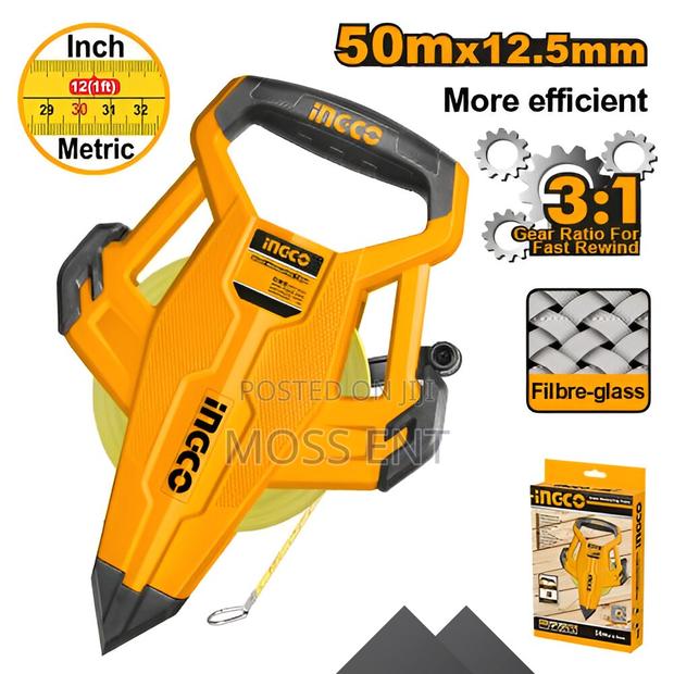 Fibreglass Measuring Tape 50mx12.5mm - Hfmt8350 · Photo 1