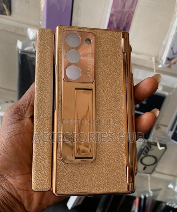 Z Fold 6 Luxury Gold Plated Case With Pen Slot and a Stand · Photo 3
