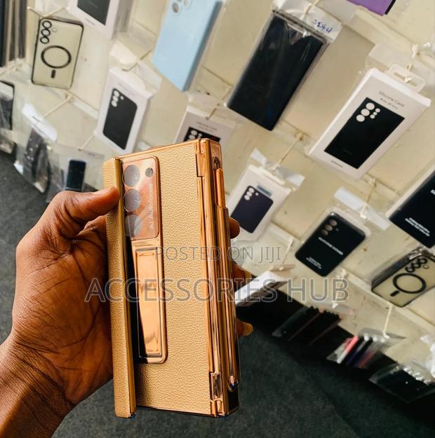 Z Fold 6 Luxury Gold Plated Case With Pen Slot and a Stand · Photo 1