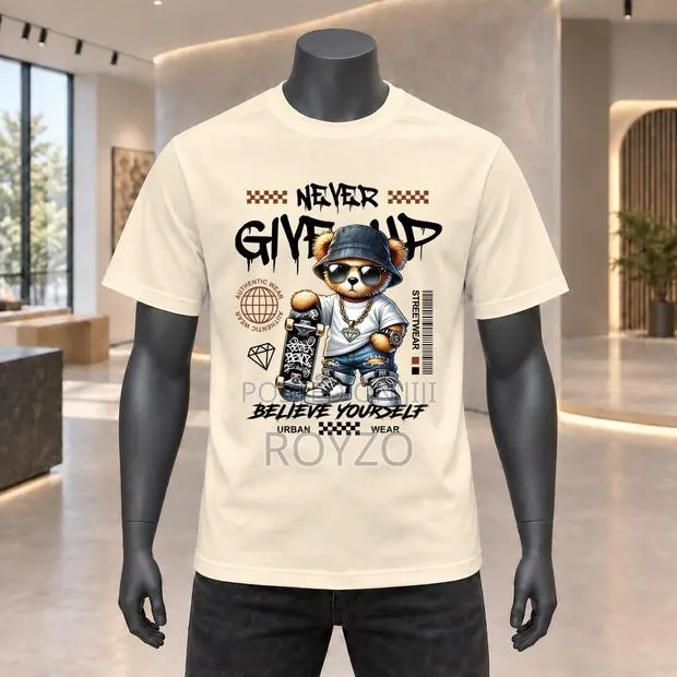Original 100% Cotton, Bear Graphic Print T-Shirt, Men T-Shirts · Photo 1