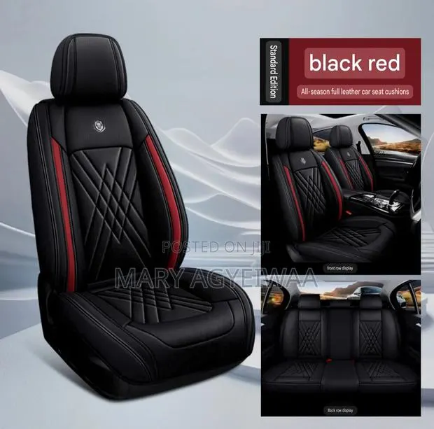 Premium Leather 5-Seater Car Seat Cover Set + Steering Cover · Photo 1