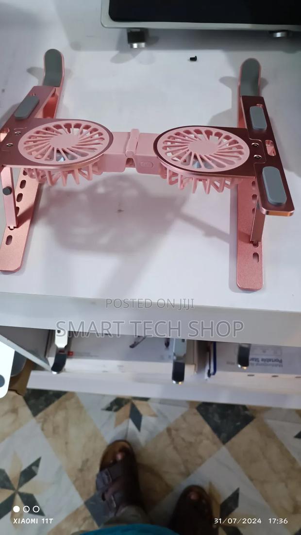 Adjustable Portable Foldable Laptop Stand + Fan RGB Light · Photo 3
