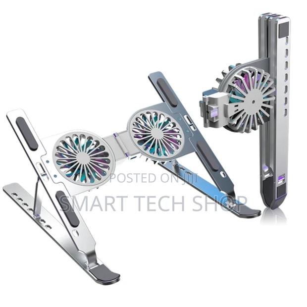 7 Level Foldable Aluminium Laptop Stand + Fan + RGB Light · Photo 4