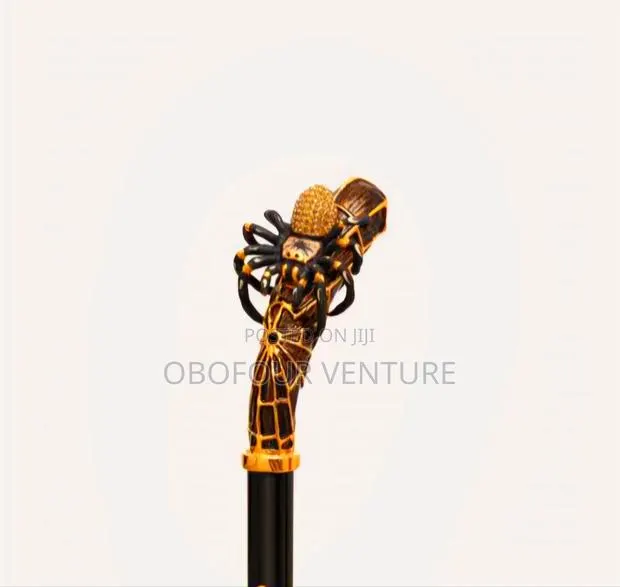 GOLDED SPIDER HEAD Walking Stick Sword Metal · Photo 1