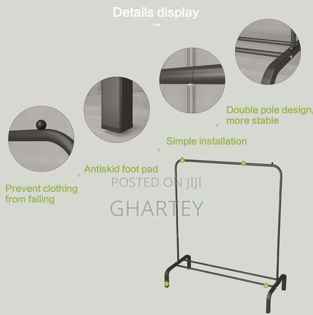 Metal Clothing Rack Single Rod Black · Photo 4