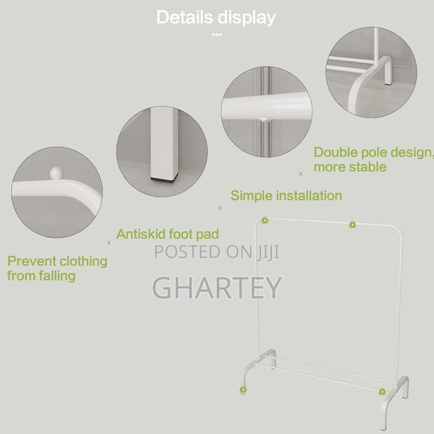 Clothes Metal Hanging Rack White · Photo 4
