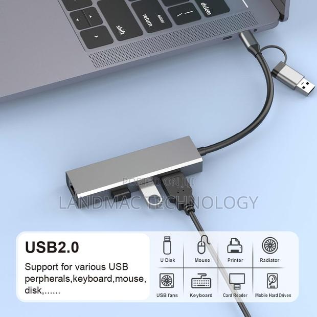USB C Hub (4-in-1) With USB A,Ethernet · Photo 5