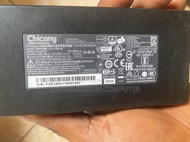 Original Chicony AC Adapter 20v=6.75A, 135w · Photo 3
