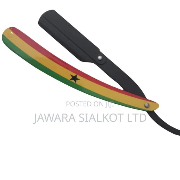 New Stylish Ghana Flag Handle Straight Razor · Photo 1
