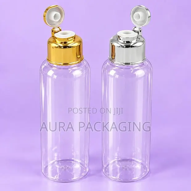 Clear Bottle With Gold or Black Flip Cap · Photo 1