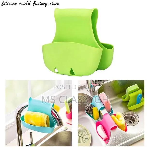Silicone Sink Organizer Kitchen Bathroom Holder Sponge Stora · Photo 1