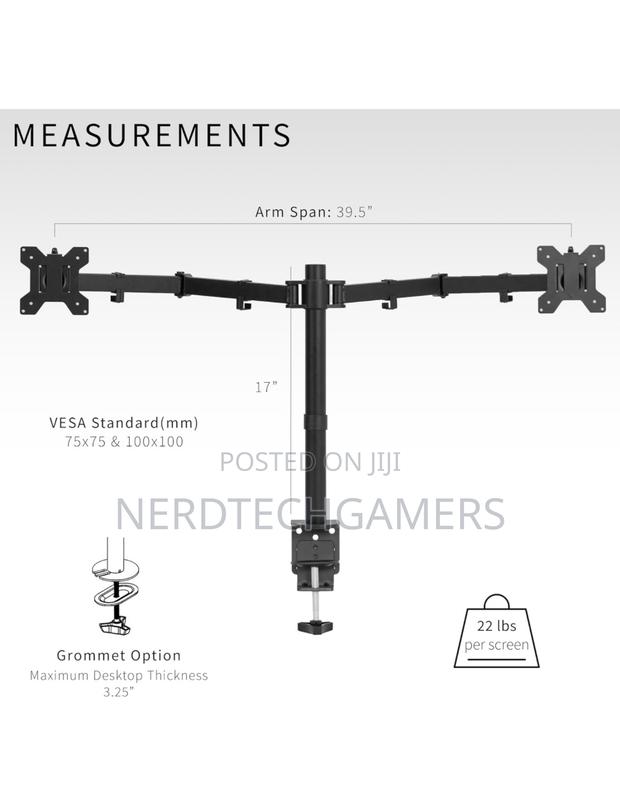 VIVO Dual Ultrawide Monitor Desk Mount, , Black, STAND-V038 · Photo 2