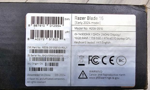 New Laptop Razer Blade 16GB Intel Core I9 SSD 1T · Photo 1