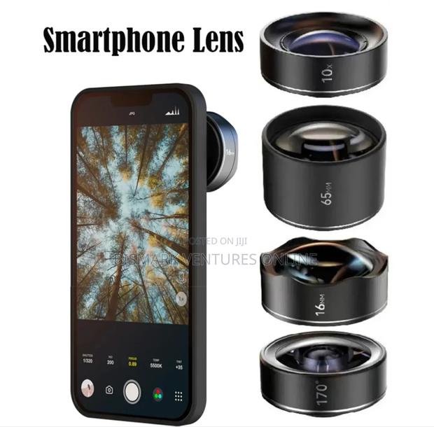 4 In1 Mobile Lens, Portrait, Wide Angle, Fish Eye, Macro.