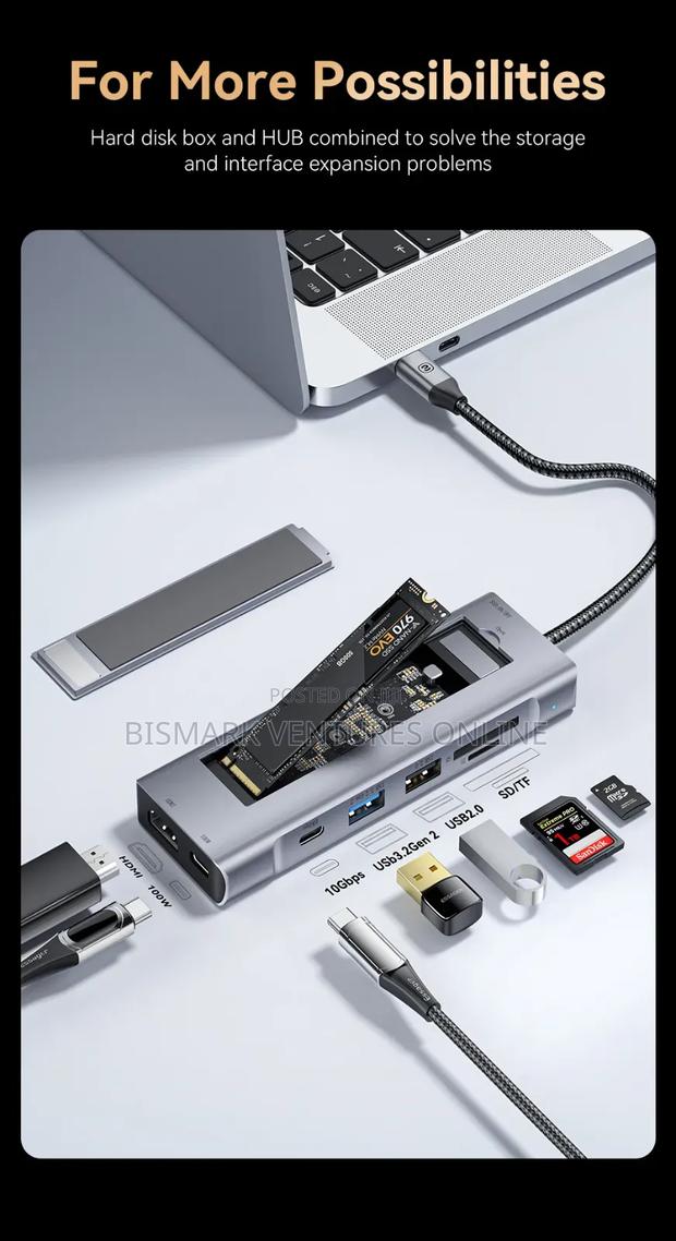 ESSAGER 8-in-1 USB-C Hub Integrates M.2 Nvme/Sata SSD. · Photo 5