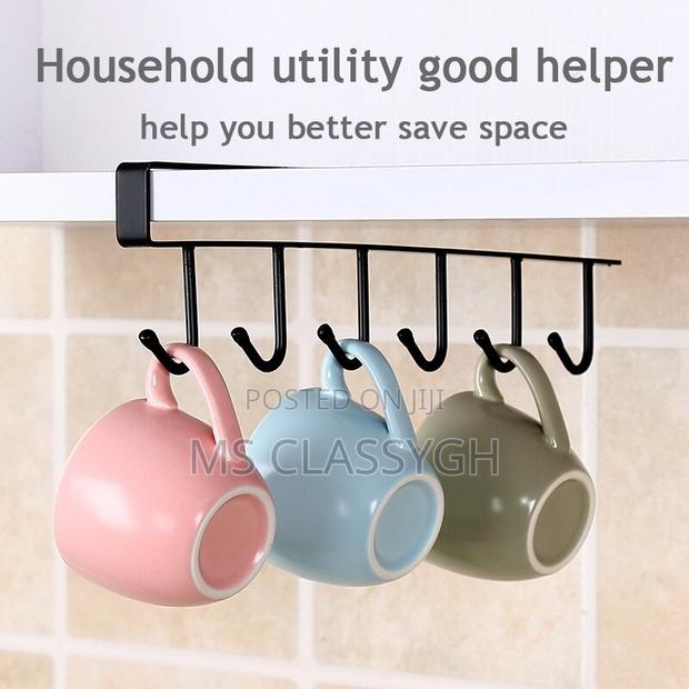 6 Hook Coffee Cup Mug Holder Hooks Shelf Multifunction Kitch · Photo 2
