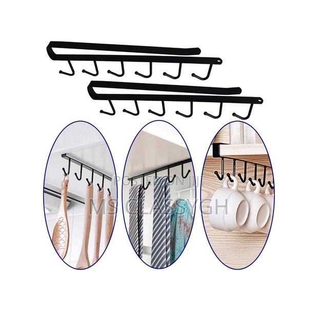 6 Hook Coffee Cup Mug Holder Hooks Shelf Multifunction Kitch · Photo 1