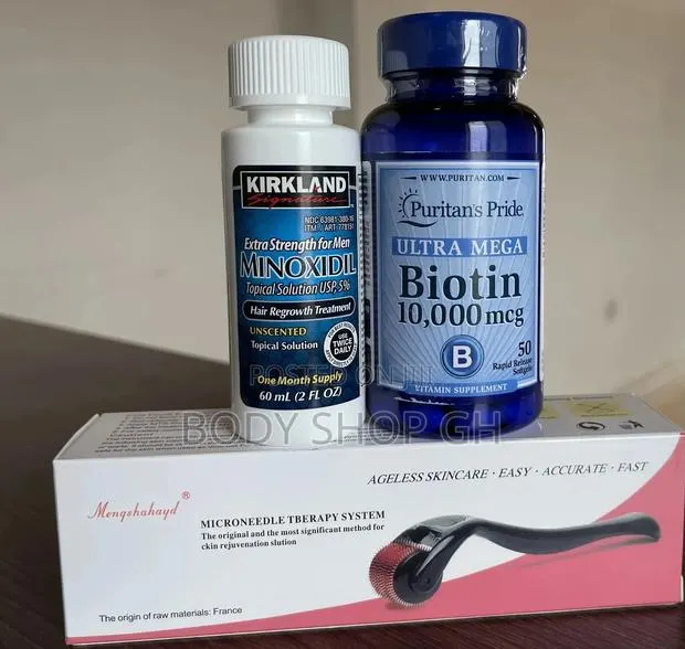 Beard Growth Package (Minoxidil +Derma Roller +Biotin) · Photo 1