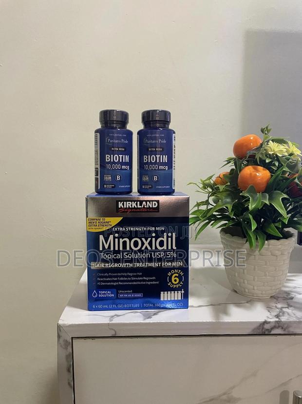 New Kirkland Minoxidil Biotin Label · Photo 1