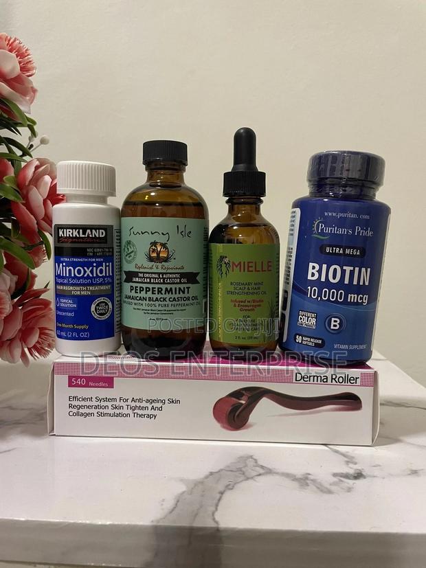 Kirkland Minoxidil Peppermint Mielle Biotin Roller · Photo 1