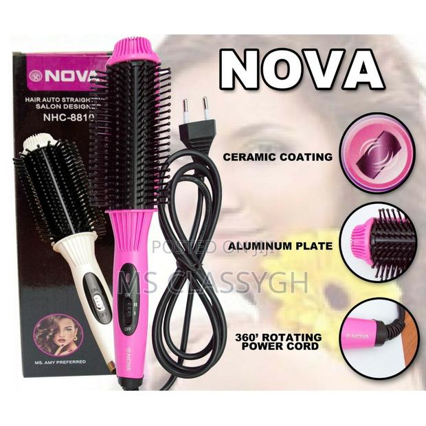 Nova Electric Brush Fast Curly Hair Straightener Comb Iron · Photo 1