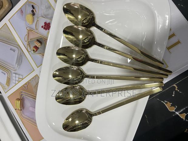 Stainless Steel Gold Spoons 6pcs · Photo 1