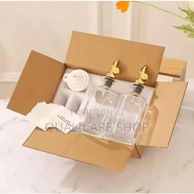 2pcs Glass Dispenser Bottles+Funnel+Label Set · Photo 1