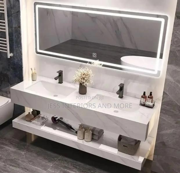 2 in 1 Artificial Marble Basin With LED Mirror · Photo 1