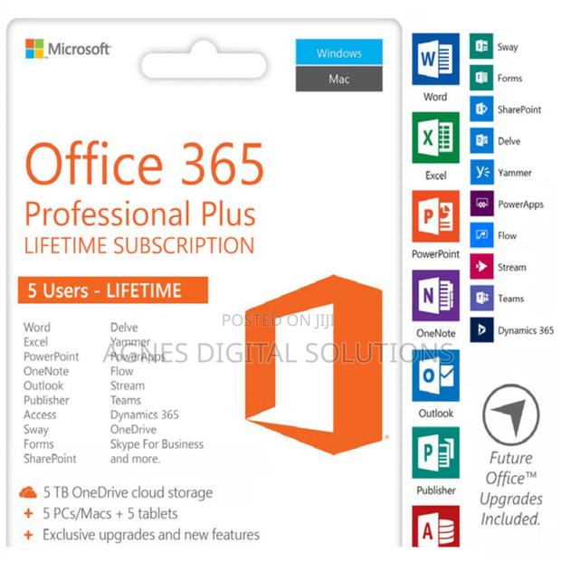 Office 365 Proplus Lifetime for 5 Devices 5TB Onedrive Win · Photo 1
