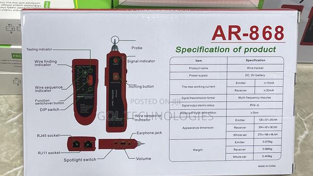 Wire Tracker Or Wire Tracer Ar-868 Network Cable Tester · Photo 4