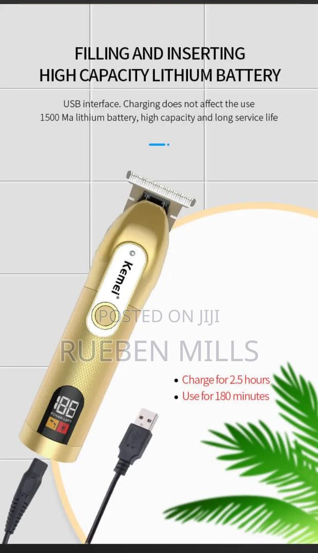 Black and Gold Kemei Clipper Barbering Machine Beard Trimmer · Photo 4