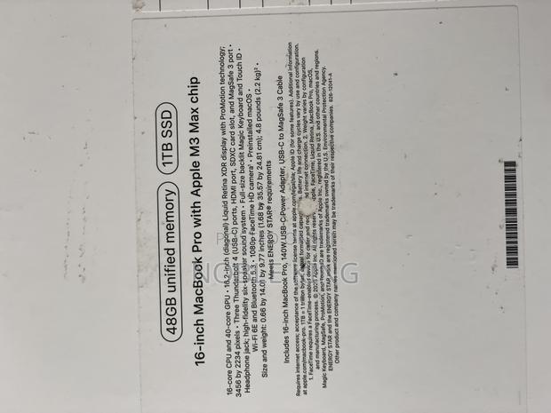 New Apple MacBook Pro 2023 M3 Max 16-Inch 48GB Apple M3 Max SSD 1T · Photo 1