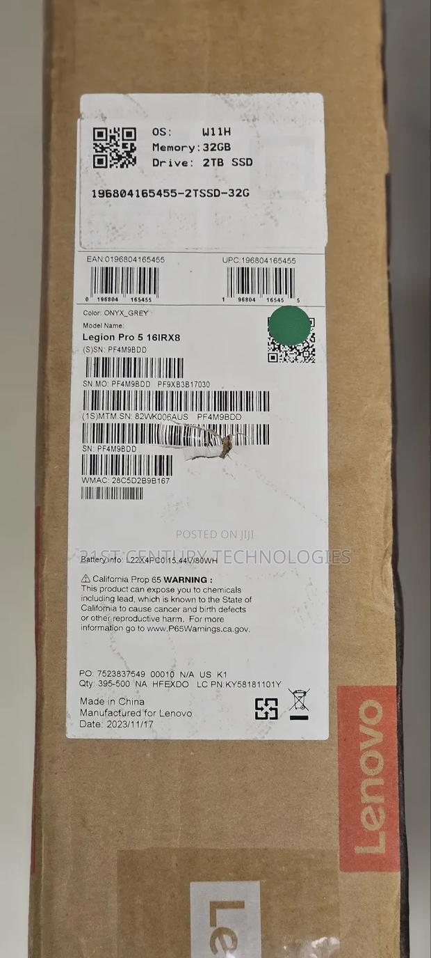 New Laptop Lenovo Legion 5i 32GB Intel Core I9 SSD 2T · Photo 1