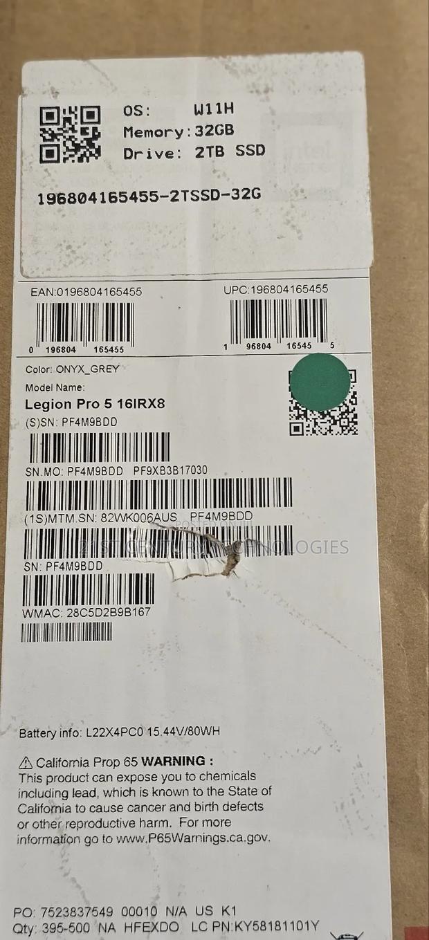 New Laptop Lenovo Legion 5i 32GB Intel Core I9 SSD 2T · Photo 3