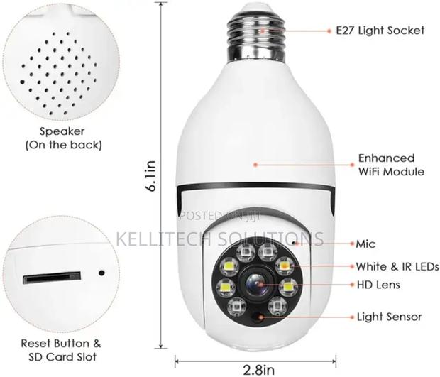 Smart Wireless Bulb CCTV Camera With Android, Ios App · Photo 1