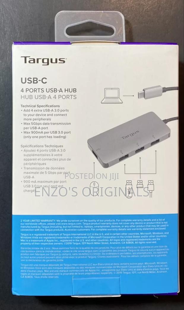 Usb-c To 4 Port Usb 3.0 Hub Type-c Extension Targus New · Photo 3