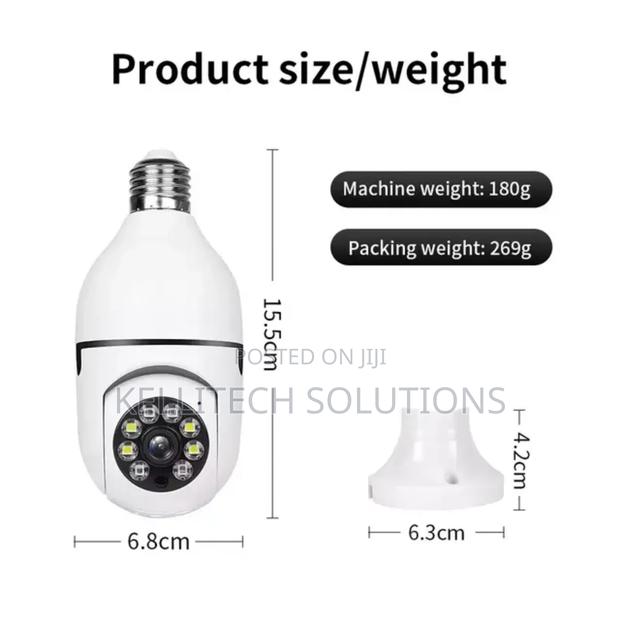 Smart Bulb Wifi CCTV Camera, Rotates 360° · Photo 1