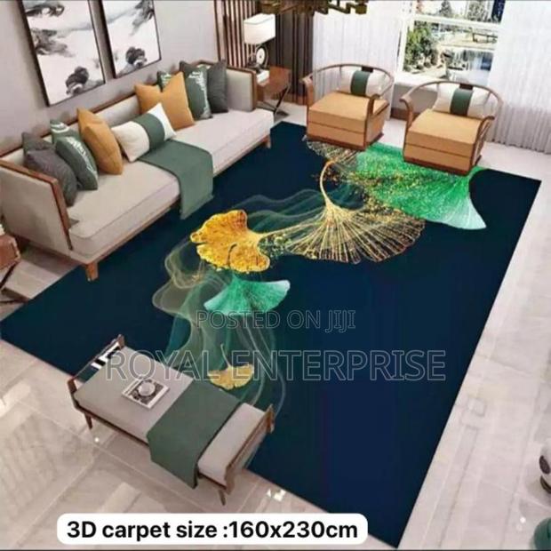 Abstract Golden Leaf 3d Center Carpet for Living Room ( 160/230cm ) · Photo 1