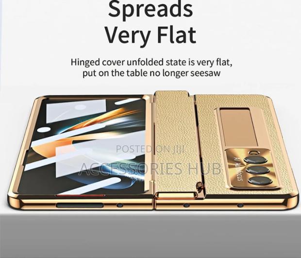 Z Fold 6 Gold Plated Case With Stand And Inbuilt Protector · Photo 1